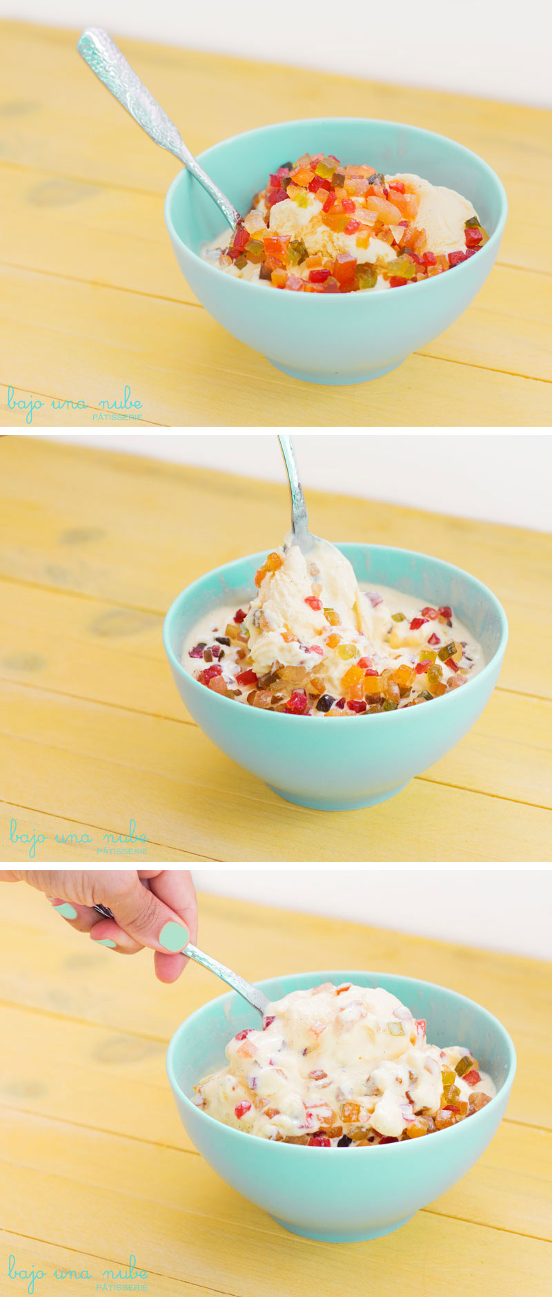 cómo hacer helados con base de crema inglesa helado de tutti frutti 6